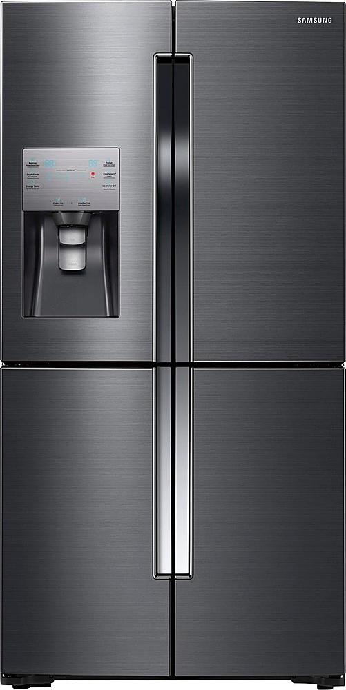 Samsung - 22.5 cu. ft. 4-Door Flex French Door Counter Depth Refrigerator with Convertible Zone - Black Stainless Steel_0