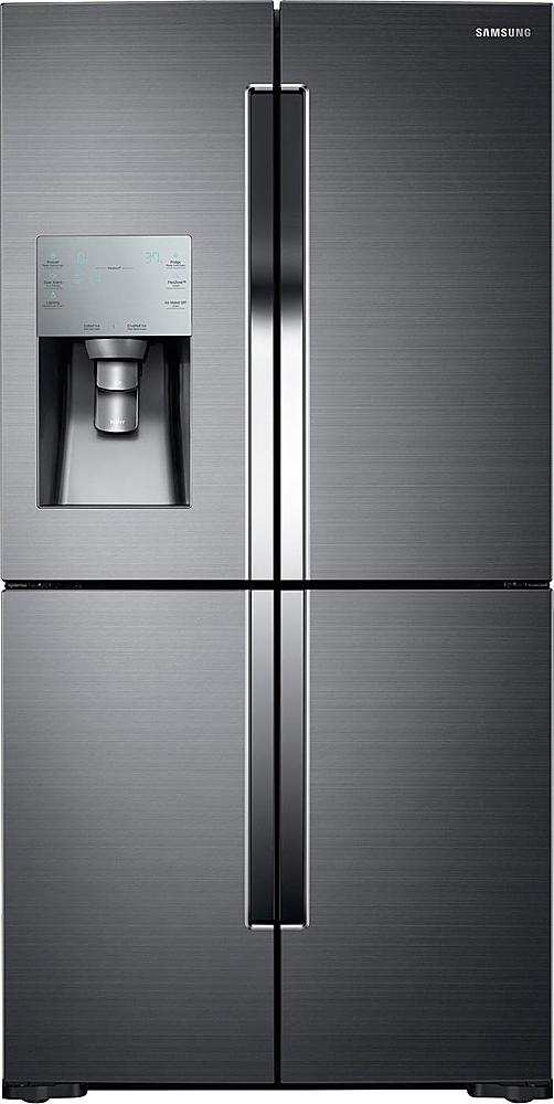 Samsung - 28.1 Cu. Ft. 4-Door Flex French Door Fingerprint Resistant Refrigerator - Black Stainless Steel_0