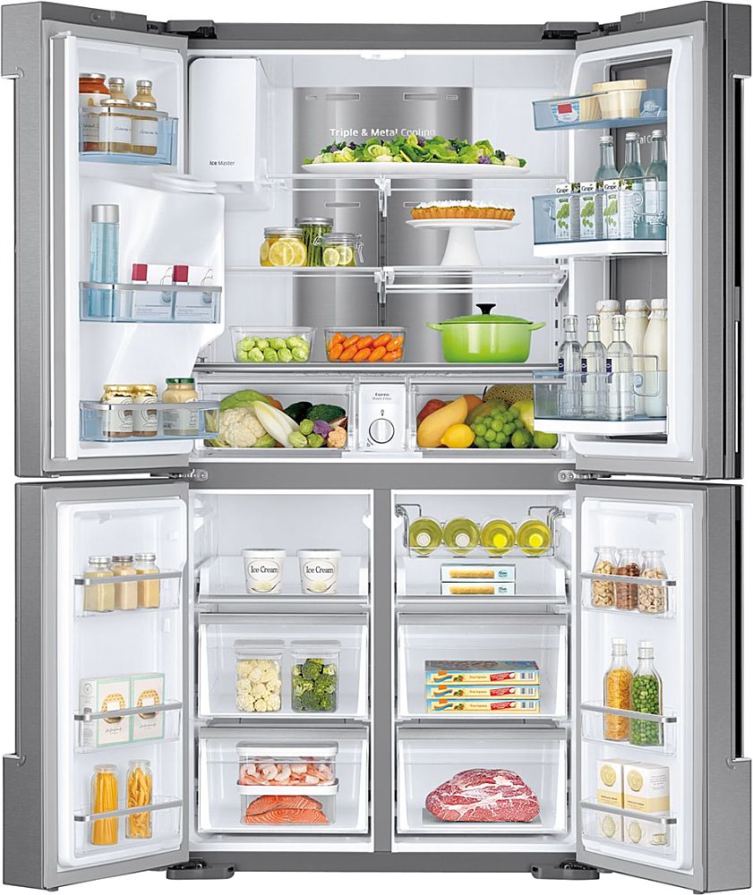 Samsung - 27.8 cu. ft. 4-Door Flex French Door Refrigerator with Food ShowCase - Stainless Steel_1