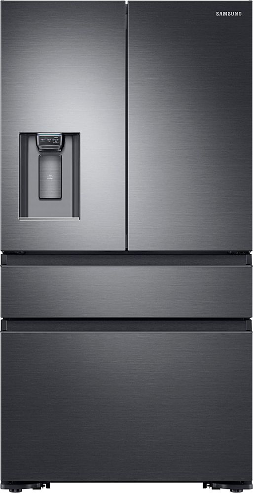 Samsung - 22.6 cu. ft. 4-Door Flex French Door Counter Depth Refrigerator with FlexZone Drawer - Black Stainless Steel_0