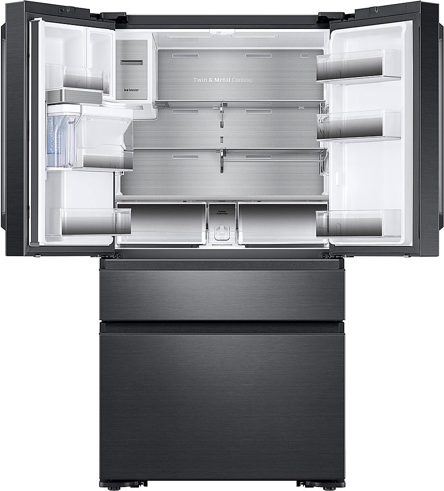 Samsung - 22.7 Cu. Ft. 4-Door Flex French Door Counter-Depth  Fingerprint Resistant Refrigerator - Black Stainless Steel_1