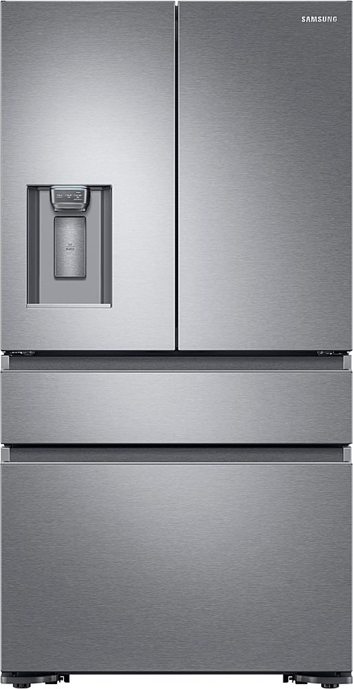 Samsung - 22.6 cu. ft. 4-Door Flex French Door Counter Depth Refrigerator with FlexZone Drawer - Stainless Steel_0