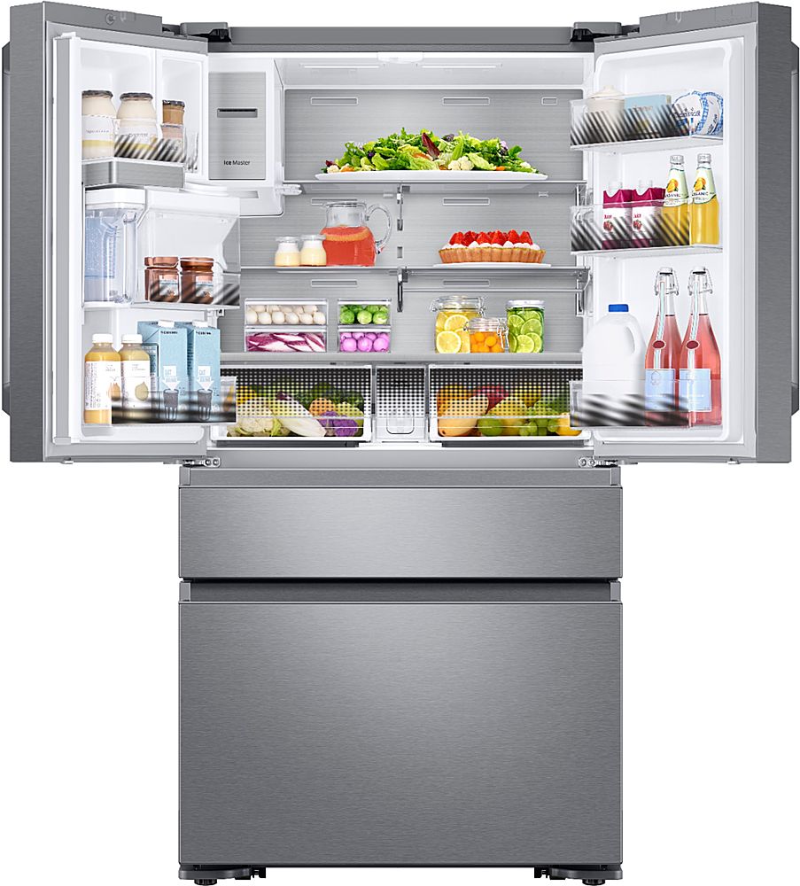 Samsung - Family Hub 22.2 Cu. Ft. 4-Door French Door Counter-Depth  Fingerprint Resistant Refrigerator - Stainless Steel_1