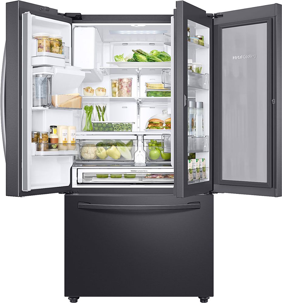 Samsung - 27.8 Cu. Ft. French Door  Fingerprint Resistant Refrigerator  with Food Showcase - Black Stainless Steel_1