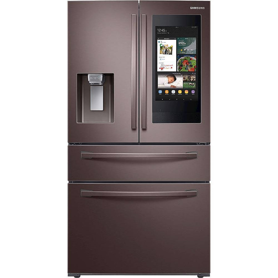 Samsung - 27.7 cu. ft. 4-Door French Door Smart Refrigerator with Family Hub - Tuscan Stainless Steel_0