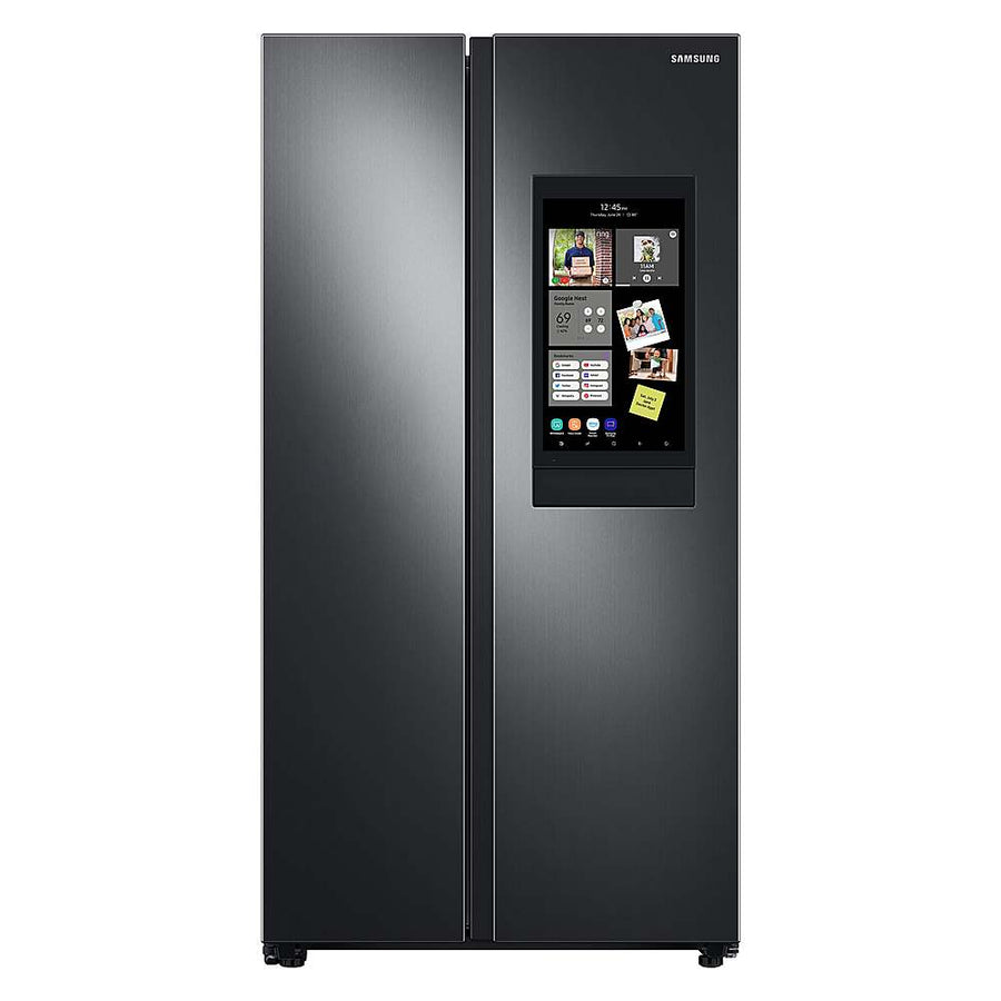 Samsung - 27.3 cu. ft. Side-by-Side Smart Refrigerator with Family Hub - Black Stainless Steel_0