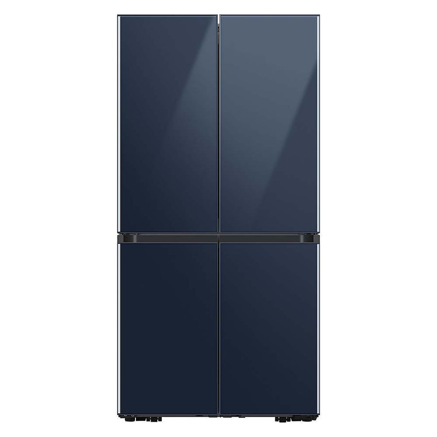 Samsung - BESPOKE 29 cu. ft. 4-Door Flex French Door Smart Refrigerator with Customizable Panel Colors - Navy Glass_0