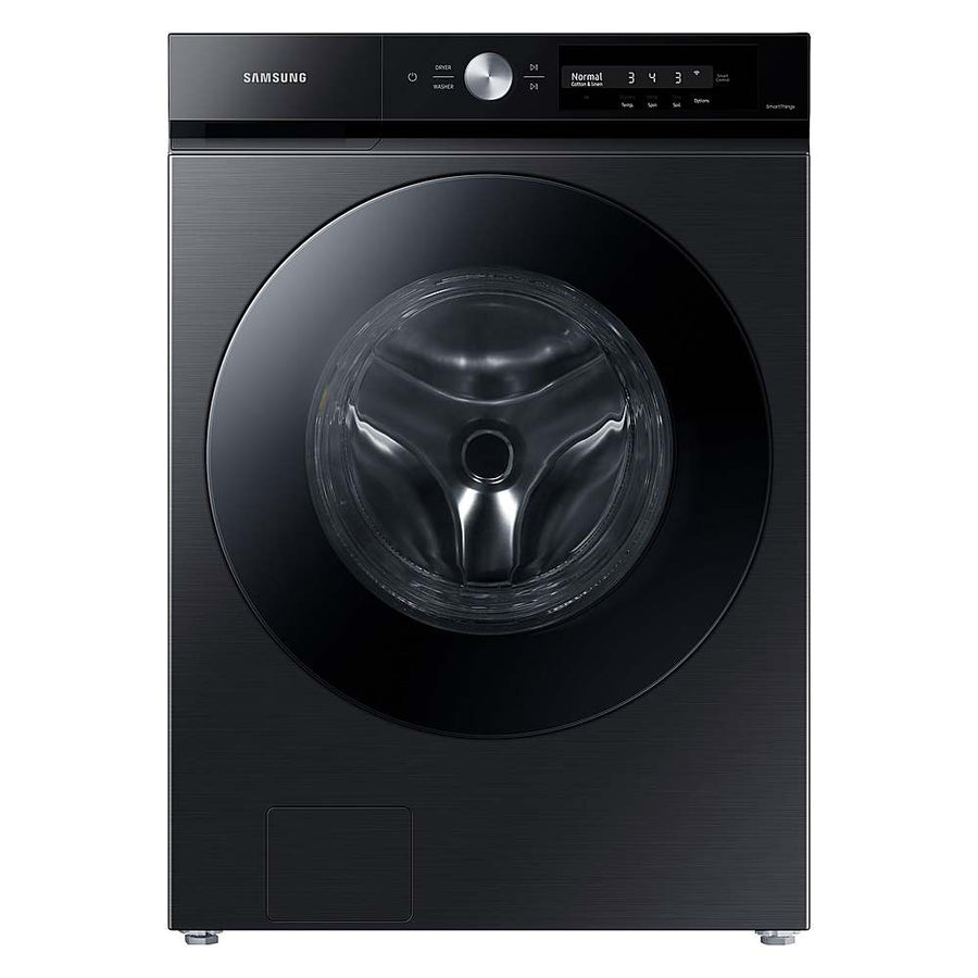 Samsung - BESPOKE 4.6 cu. ft. Large Capacity Front Load Washer with Super Speed Wash and AI Smart Dial - Brushed Black_0