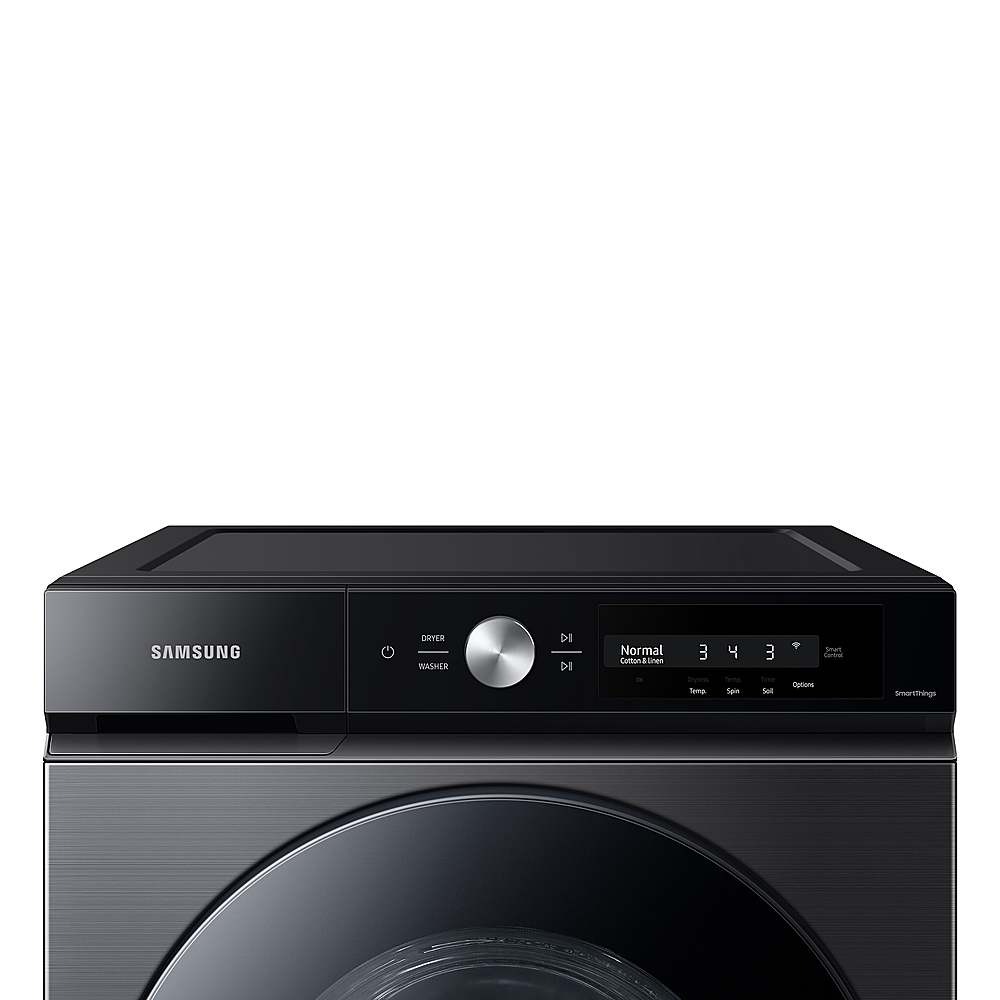 Samsung - BESPOKE 4.6 cu. ft. Large Capacity Front Load Washer with Super Speed Wash and AI Smart Dial - Brushed Black_1