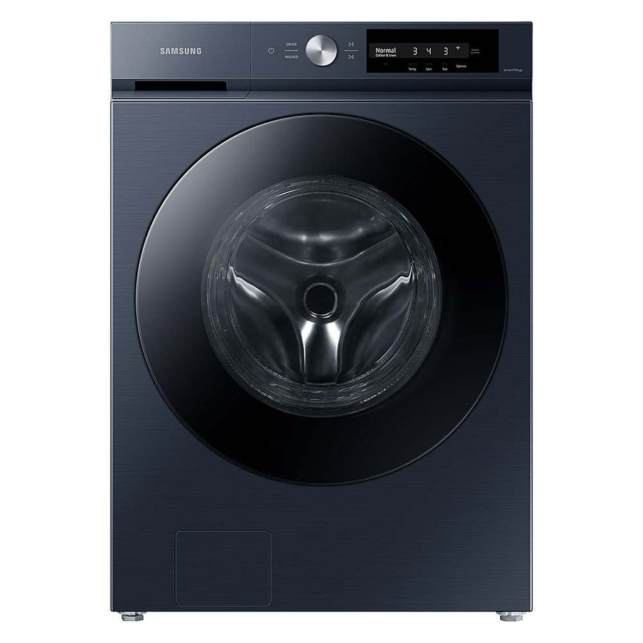 Samsung - BESPOKE 4.6 Cu. Ft. High-Efficiency Stackable Smart Front Load Washer with Steam and Super Speed Wash - Brushed Navy_0