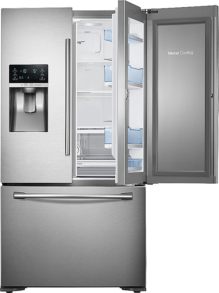 Samsung - 23 Cu. Ft. Counter Depth 3-Door Refrigerator with Food ShowCase - Stainless Steel_0