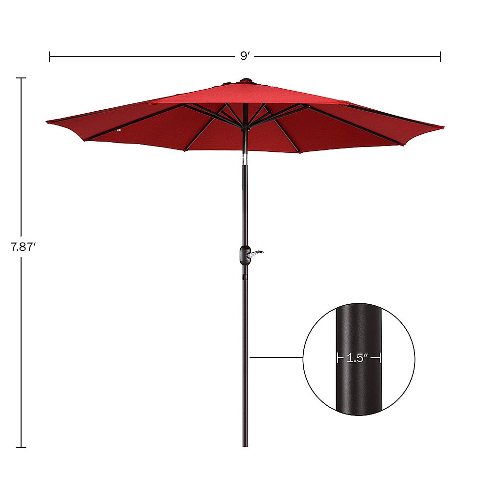 Villacera 9FT Patio Umbrella with Tilt, Red - Red_1
