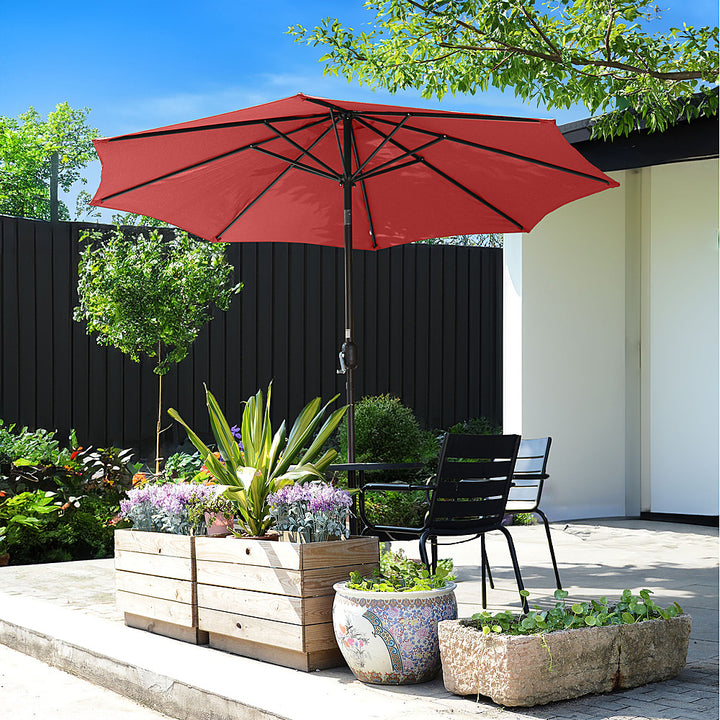 Villacera 9FT Patio Umbrella with Tilt, Red - Red_5
