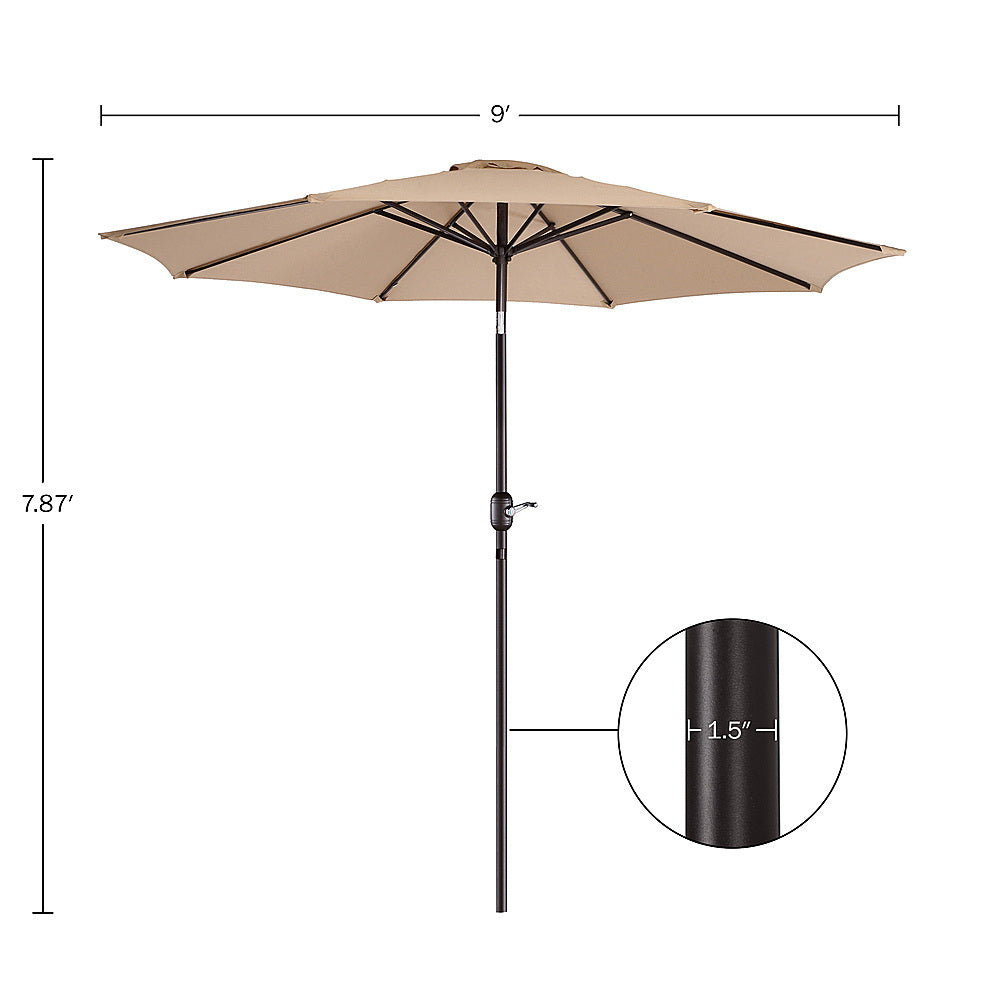 Villacera 9FT Patio Umbrella with Tilt, Beige - Beige_1