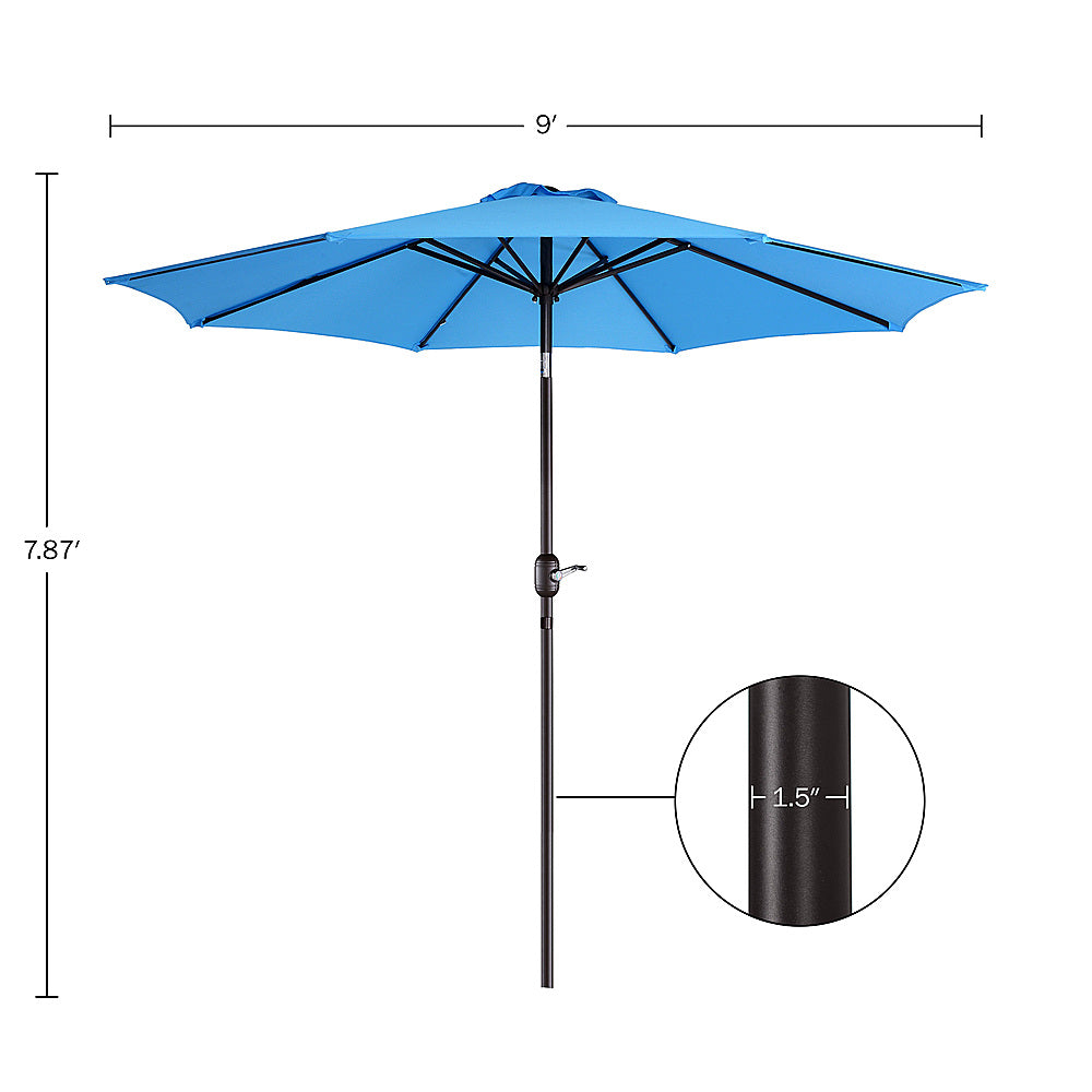 Villacera 9FT Patio Umbrella with Tilt, Blue - Blue_1
