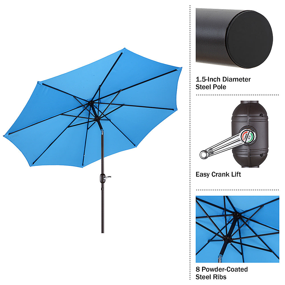 Villacera 9FT Patio Umbrella with Tilt, Blue - Blue_3