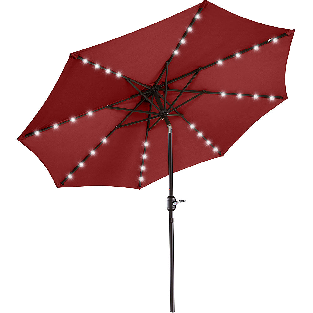Villacera 9FT Solar LED Patio Umbrella, Red - Red_0