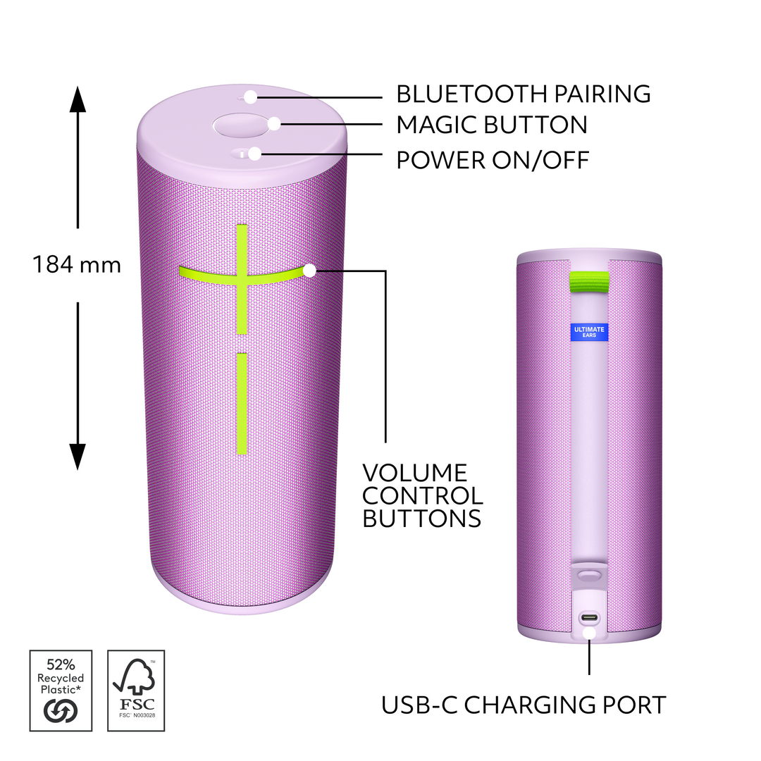 Ultimate Ears - BOOM 4 Portable Wireless Bluetooth Speaker with Waterproof, Dustproof and Floatable design - Enchanting Lilac_5