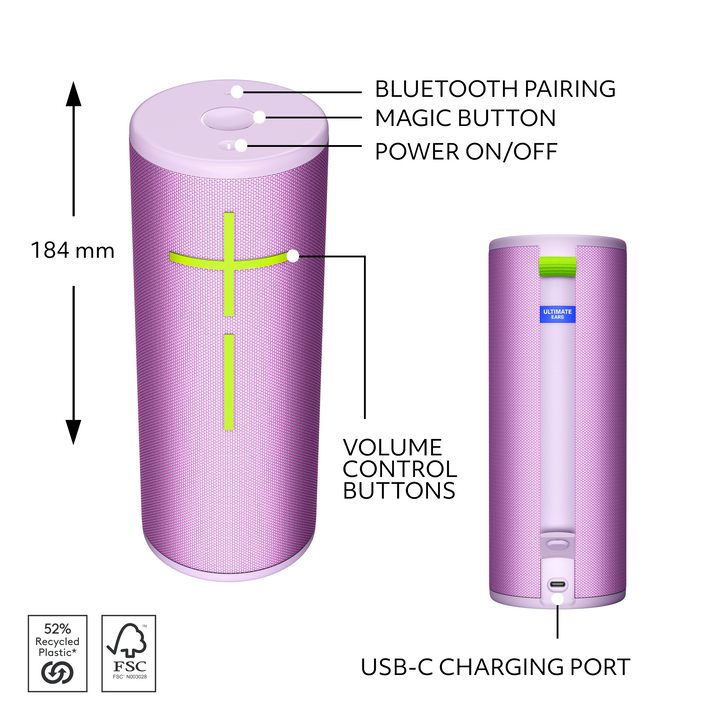 Ultimate Ears - BOOM 4 Portable Wireless Bluetooth Speaker with Waterproof, Dustproof and Floatable design - Enchanting Lilac_5