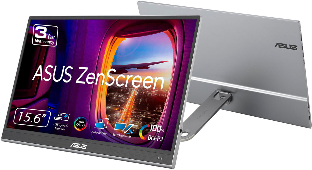 ASUS - ZenScreen 15.6" OLED FHD 1080P USB Type-C Portable Monitor with Detachable Kickstand - Silver_4