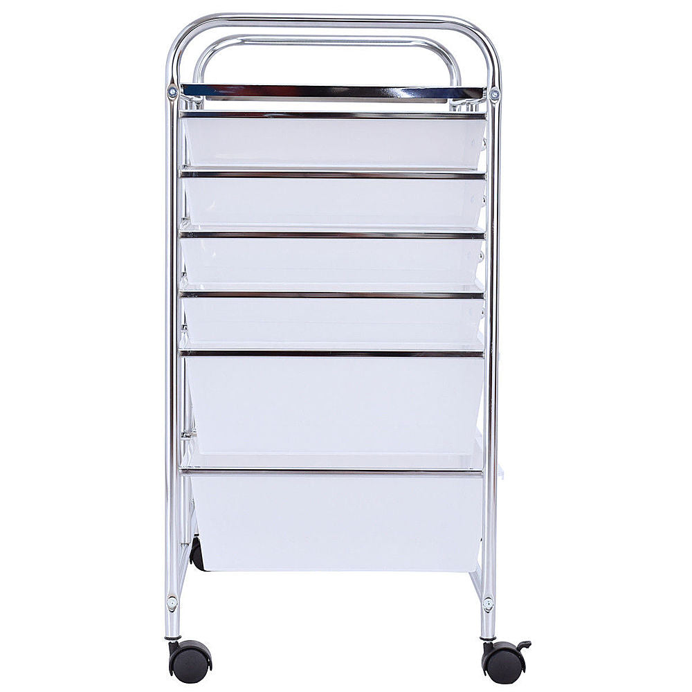 Costway 12 Drawer Rolling Storage Cart Scrapbook Paper Office School Organizer - Clear_3