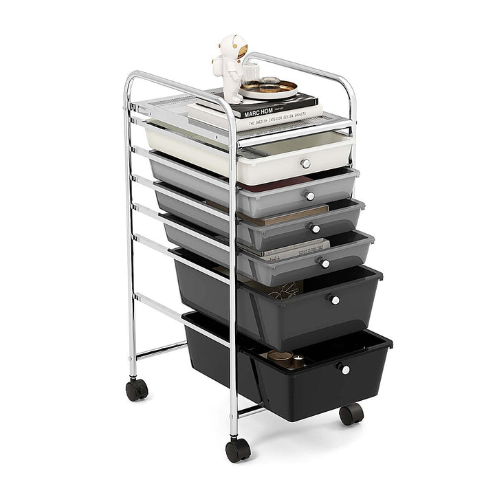 Costway 6 Drawer Rolling Storage Cart Scrapbook Paper Office Organizer - Mixed Black_9