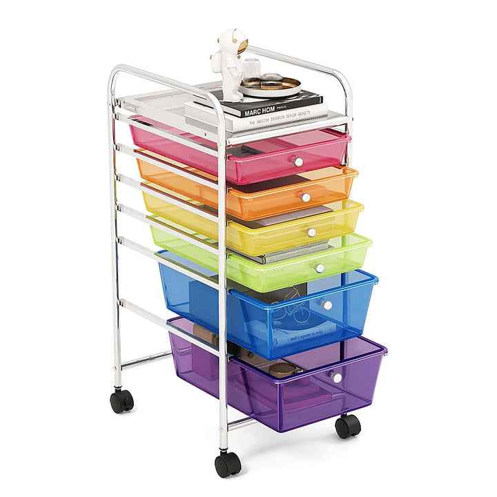 Costway 6 Drawer Rolling Storage Cart Tools Scrapbook Paper Office School Organizer - Colorful_0