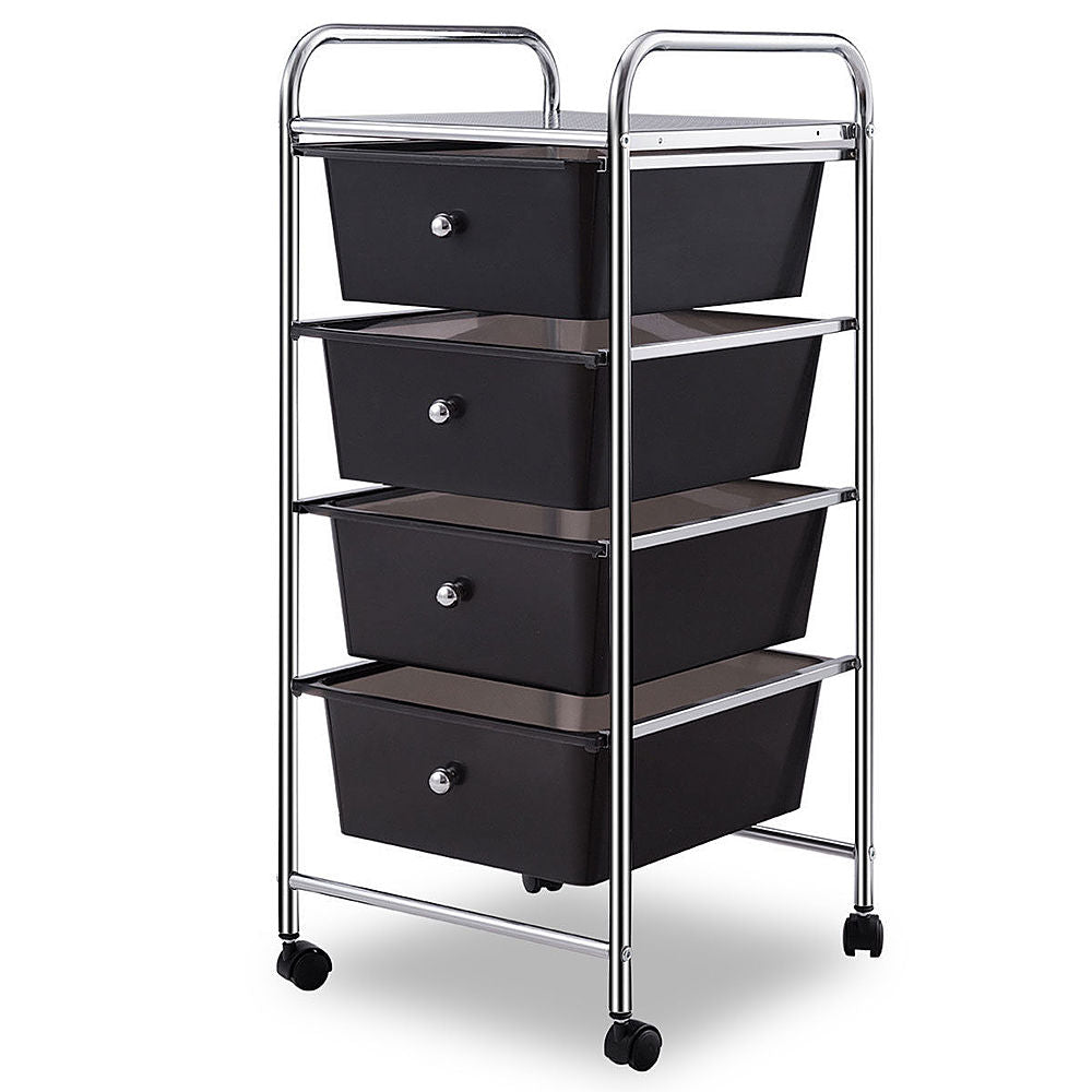 Costway 4 Drawers Metal Rolling Storage Cart Scrapbook Supply & Paper Home Office - Black_7