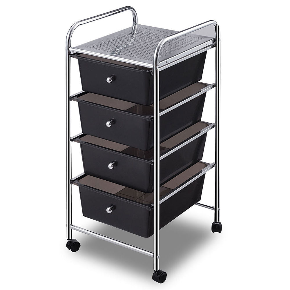 Costway 4 Drawers Metal Rolling Storage Cart Scrapbook Supply & Paper Home Office - Black_8