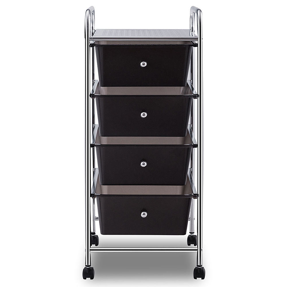 Costway 4 Drawers Metal Rolling Storage Cart Scrapbook Supply & Paper Home Office - Black_9