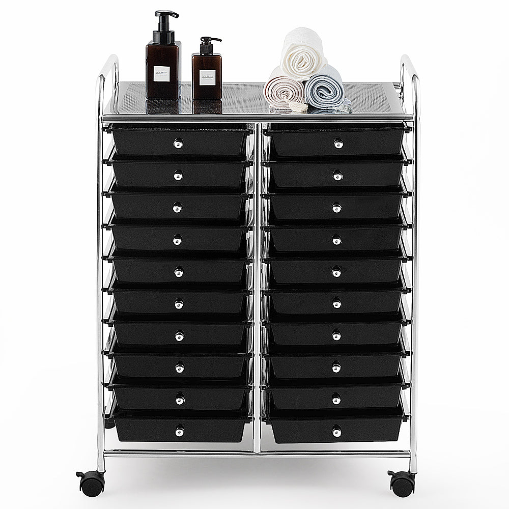 Costway 20 Drawers Rolling Cart Storage Scrapbook Paper Studio Organizer Bins - Black_6