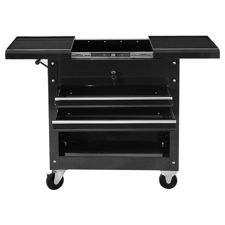 Costway Rolling Mechanics Tool Cart Slide Top Utility Storage Cabinet Organizer 2 Drawer - Black_4