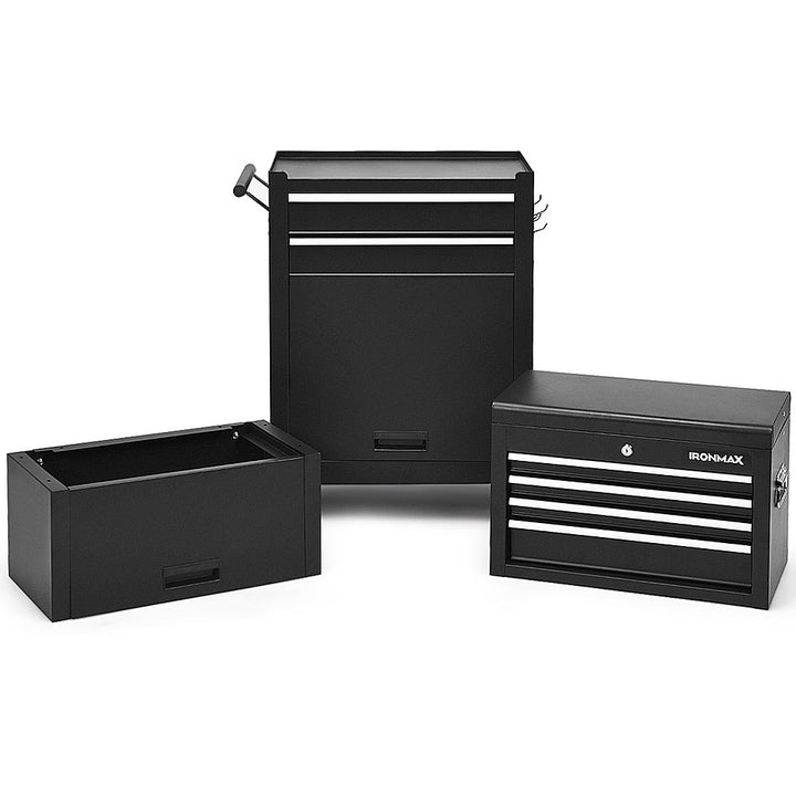 Costway High Capacity 6-Drawer Rolling Tool Chest Storage Cabinet Toolbox Combo w/ Riser - Black_11