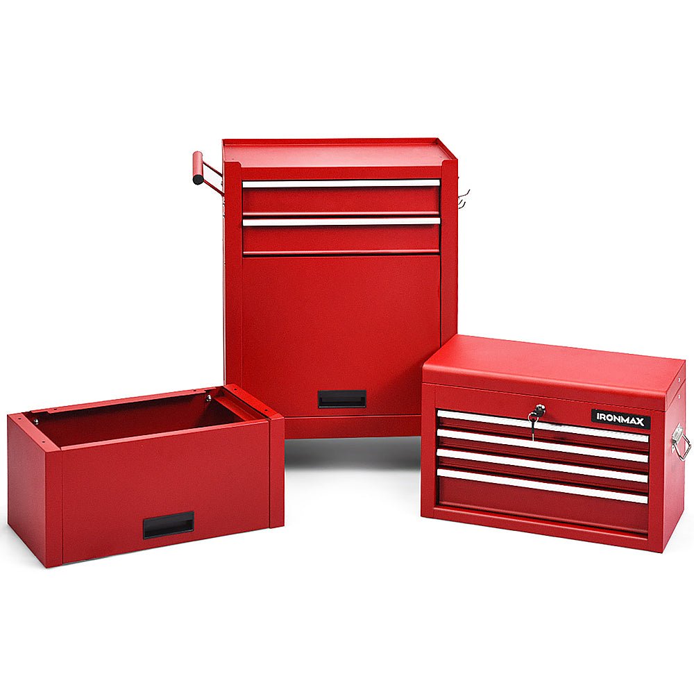 Costway 6-Drawer Rolling Tool Chest Storage Cabinet w/Riser - Red_11