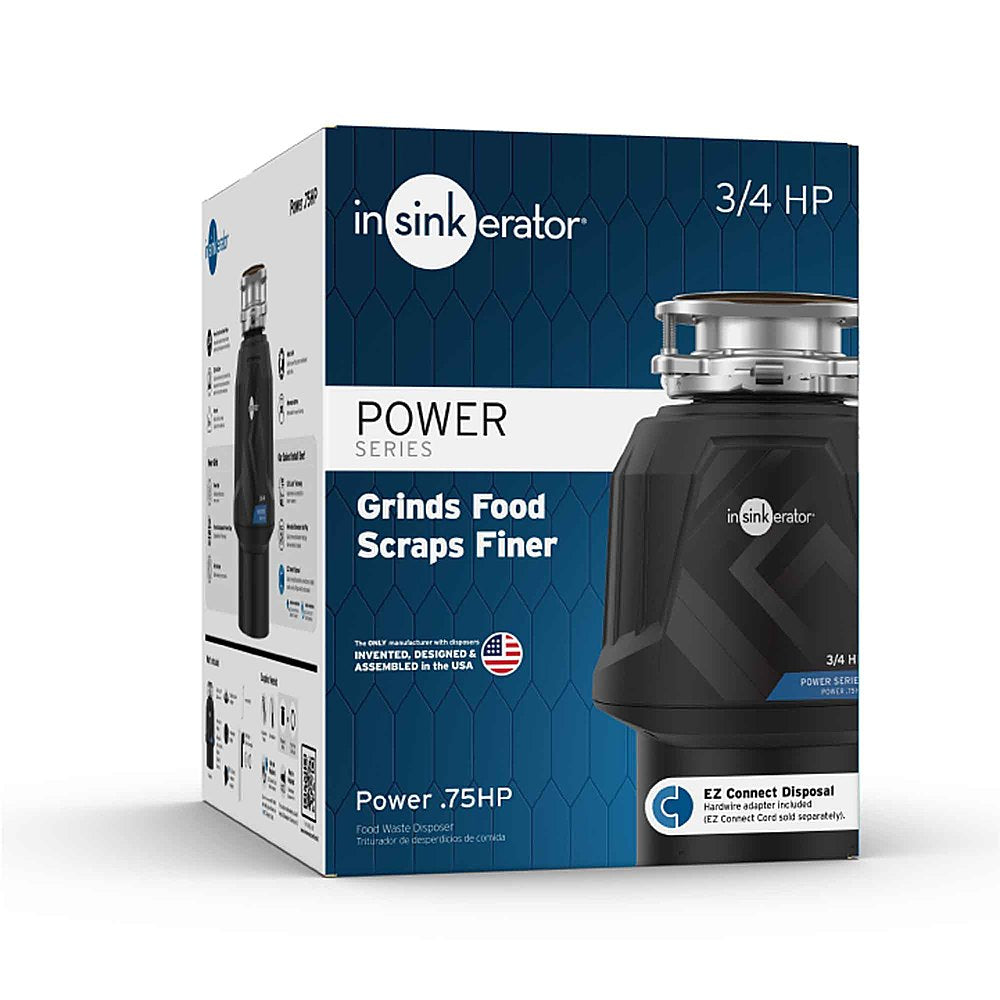 InSinkerator - Power Series 3/4 HP Continuous Feed Garbage Disposal without Power Cord - Black - Black_1