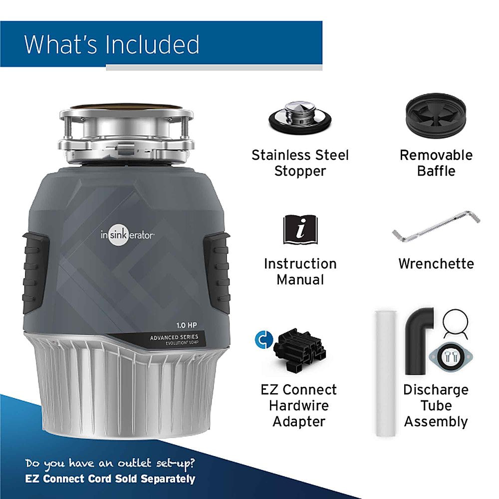 InSinkerator - Evolution Series 1 HP Continuous Feed Garbage Disposal without Power Cord - Gray - Gray_3