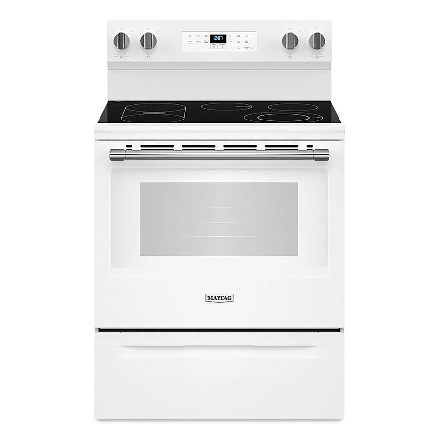 Maytag - 5.3 Cu. Ft. Freestanding Single Electric Range with No Preheat Dry and Air Baking - White_0