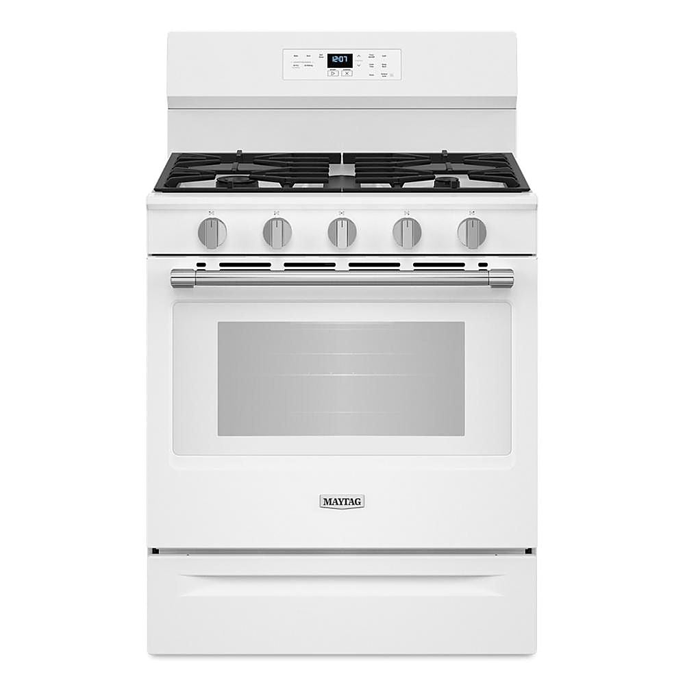 Maytag - 5.0 Cu. Ft. Freestanding Single Gas Range with No Preheat Air Fry and Air Baking - White_0