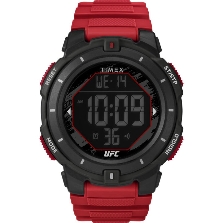 Timex Men's UFC Rumble 50mm Watch - Red Strap Digital Dial Black Case - Red_0