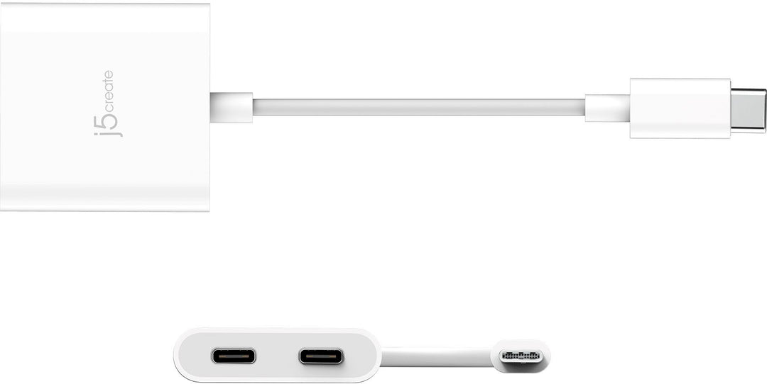 j5create - USB-C to Dual USB-C with Video or Power Delivery - White_2