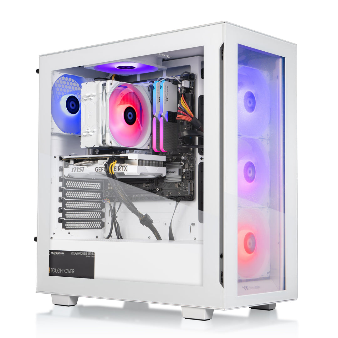 Thermaltake - LCGS View i460T V2 Gaming Desktop Intel Core i7- 14700F,  32GB DDR5 RAM, NVIDIA GeForce RTX 4060 Ti, 1TB NVMe M.2 - White_0