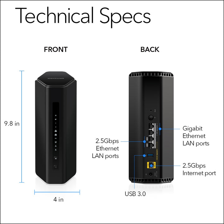 NETGEAR - Nighthawk BE9300 Tri-Band Wi-Fi 7 Router - Black_8