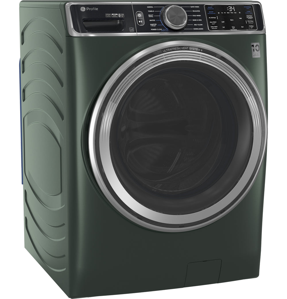 GE Profile - 5.5 Cu. Ft. High Efficiency Stackable Smart Front Load Washer w/Steam & UltraFresh Vent System Plus & Smart Wash + Rinse - Jade Green_1