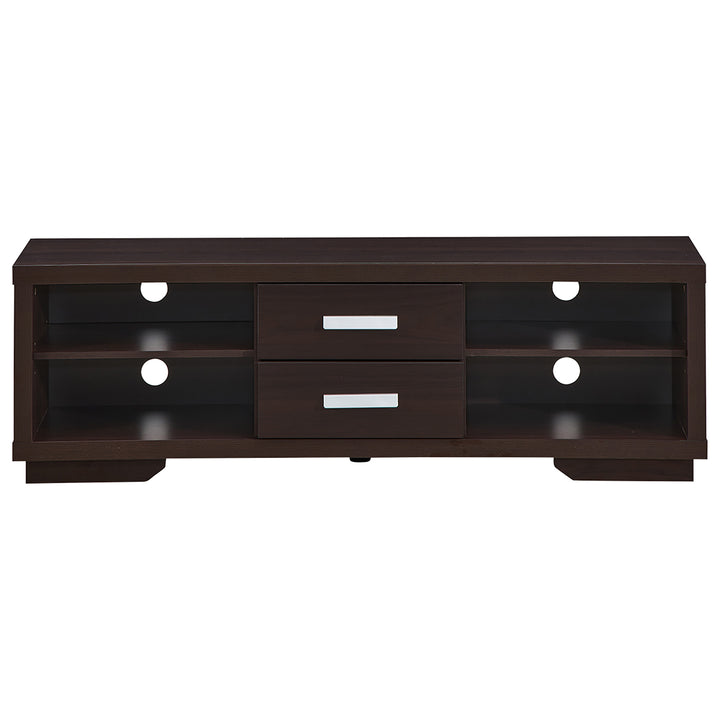 Costway - TV Stand Entertainment Center Hold up to 65'' TV with Storage Shelves & Drawers - Brown_9