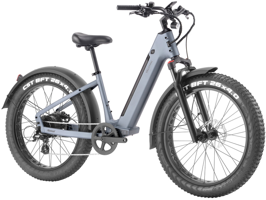 Velotric - Nomad 1 Plus Step-Through Fat Tire Ebike with 55 miles Max Range and 28 MPH Max Speed UL Certified - Indigo Grey_0