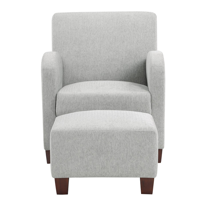 OSP Home Furnishings - Aiden Chair & Ottoman Herringbone - Smoke_0