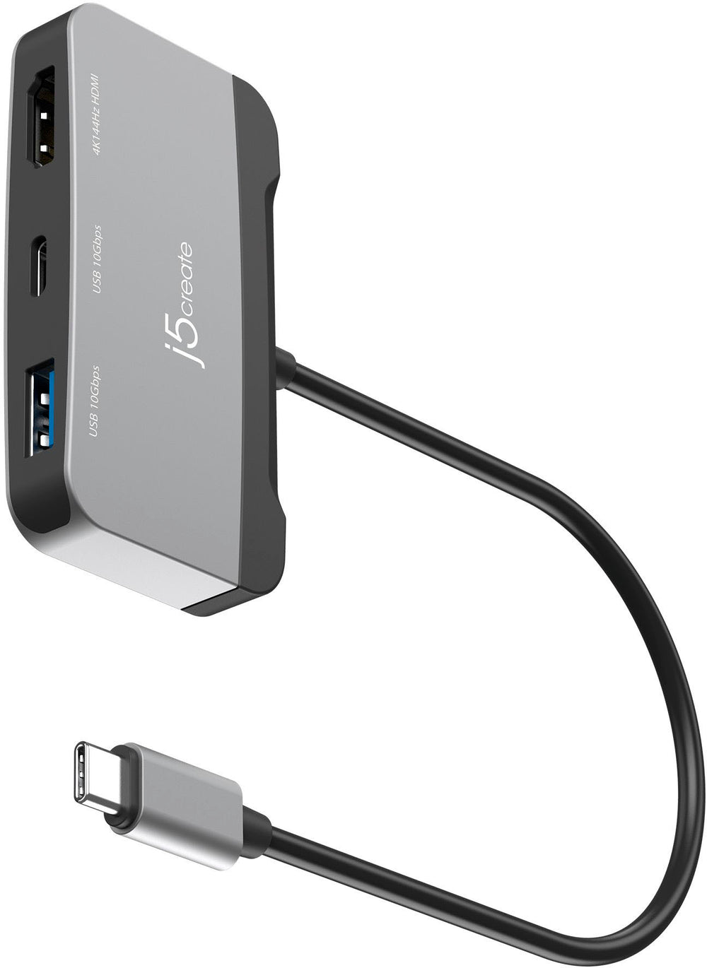 j5create - USB-C to USBTM 10Gbps & HDMITM 4K144Hz Adapter - Space Gray/Black_1