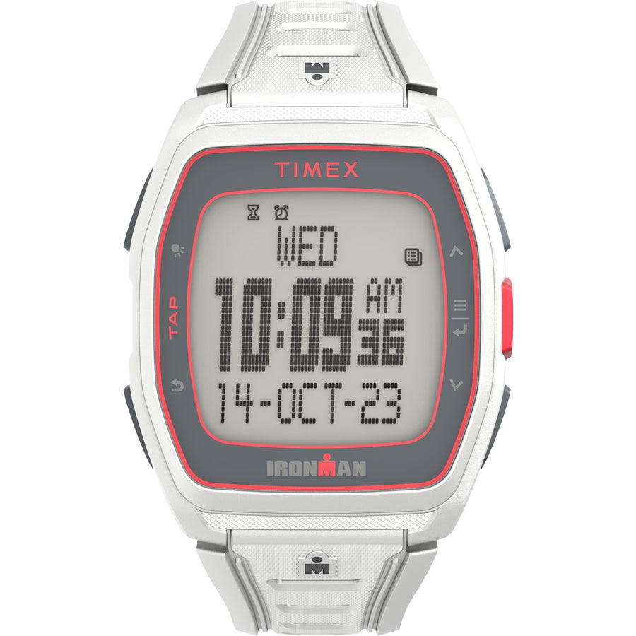 Timex Unisex IRONMAN T300 42mm Watch - White Strap Digital Dial White Case - White_0