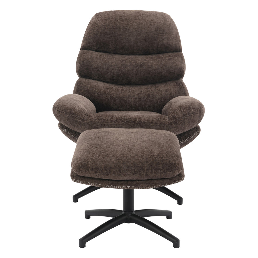 OSP Home Furnishings - Kerry Swivel Lounge Chair & Footrest - Brown_0