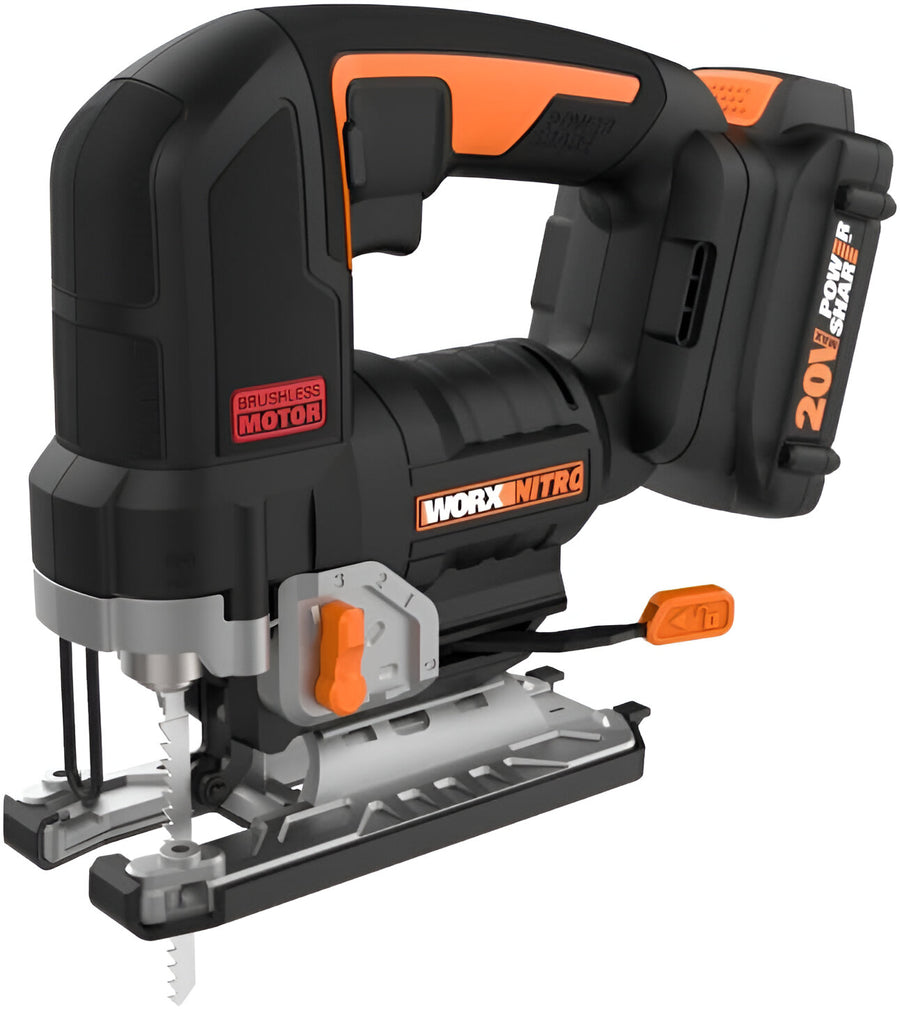 WORX - Nitro 20V Cordless Brushless Jigsaw (1 x 2.5 Ah Battery & 1 x Charger Included) - Black_0